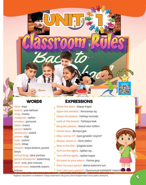 Twister English 4. Sınıf örnek sayfa: Ünite açılışı: kelimeler ve kalıplar