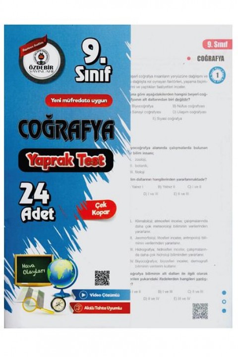 9.Sınıf Coğrafya Yaprak Test